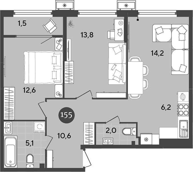 Продается 3-комн. квартира, 64.5 м²