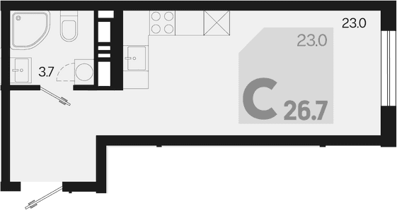 Продается 1-комн. квартира, 27.6 м²