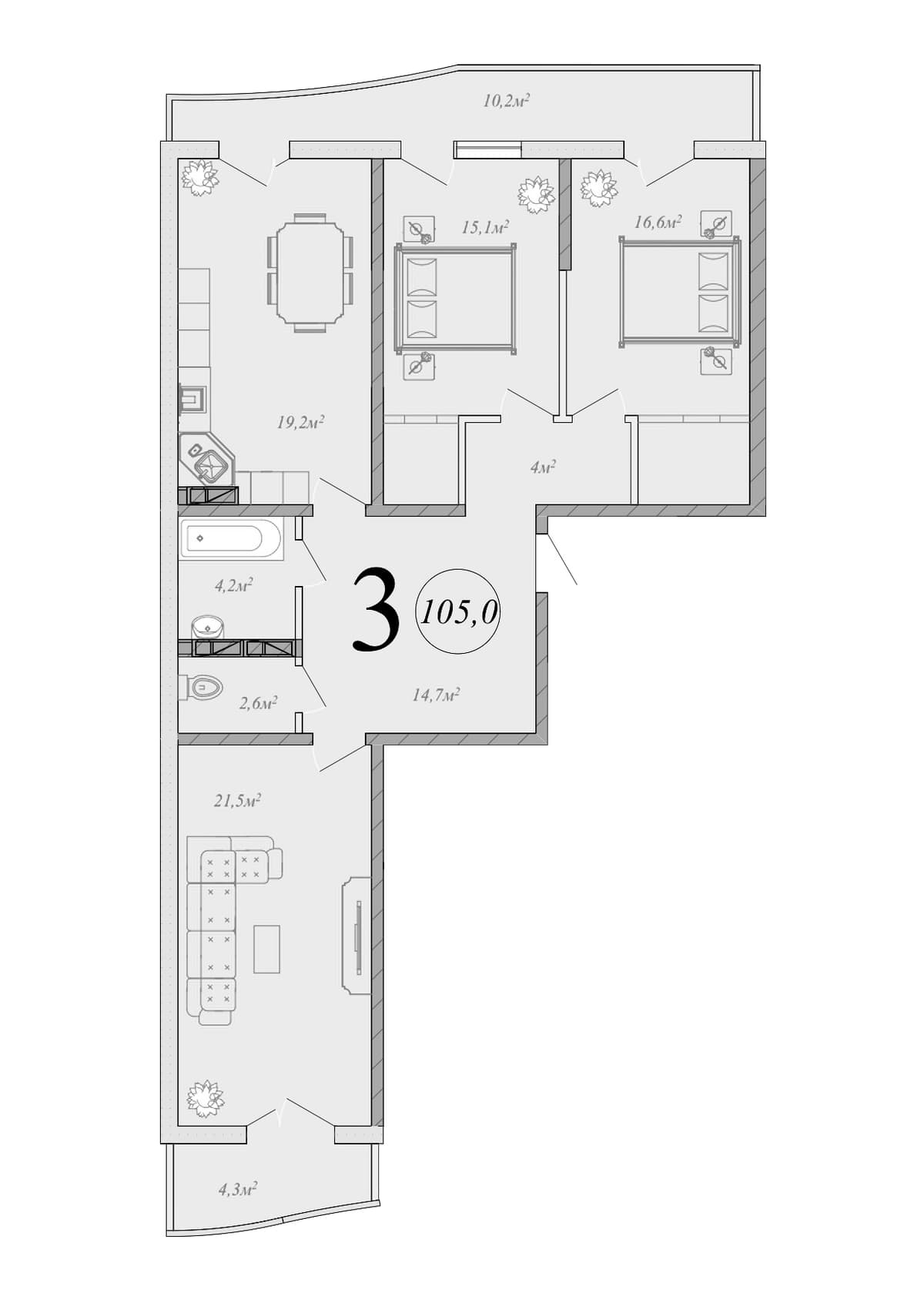 Продается 4-комн. квартира, 97.75 м²