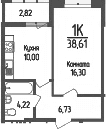 Продается 1-комн. квартира, 37.2 м²