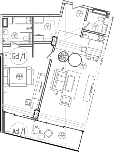 Продается 2-комн. квартира, 83.7 м²