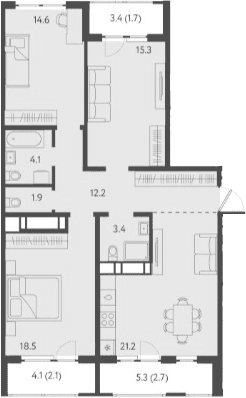 Продается 4-комн. квартира, 91.2 м²