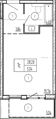 Продается 1-комн. квартира, 31.44 м²