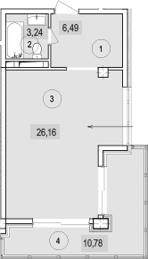 Продается 1-комн. квартира, 35.89 м²