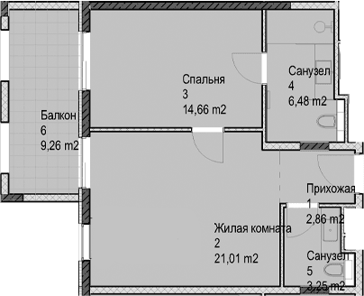 Продается 2-комн. квартира, 48.3 м²