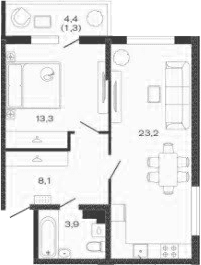 Продается 2-комн. квартира, 48.5 м²
