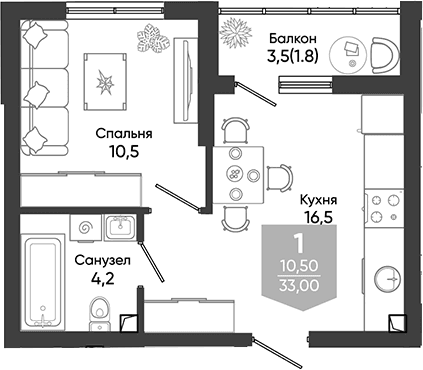 Продается 2-комн. квартира, 31.2 м²