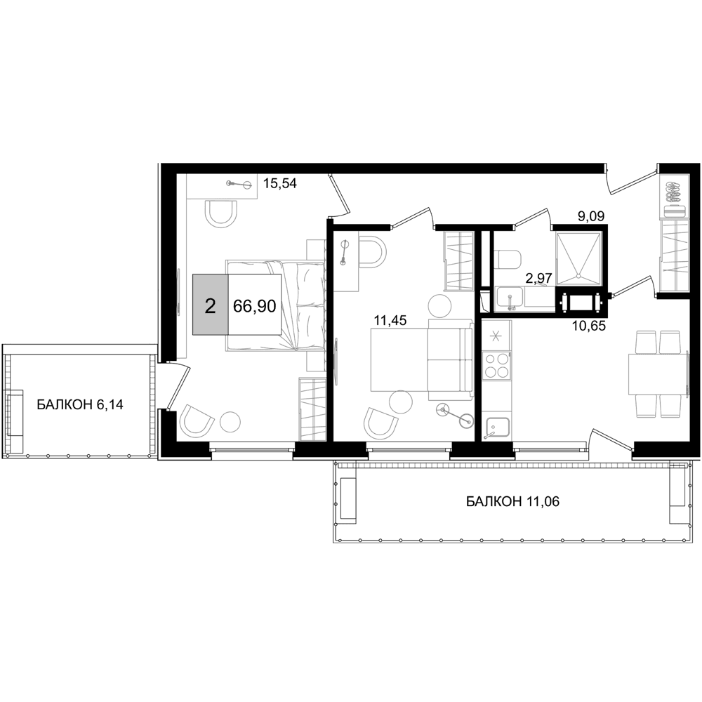 Продается 2-комн. квартира, 49.7 м²