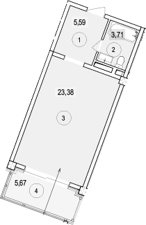 Продается 1-комн. квартира, 32.68 м²