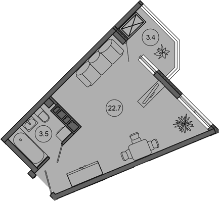 Продается 1-комн. квартира, 26.2 м²