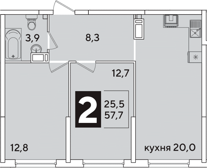 Продается 3-комн. квартира, 57.7 м²