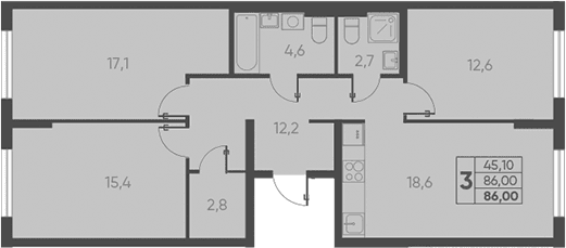 Продается 4-комн. квартира, 86 м²