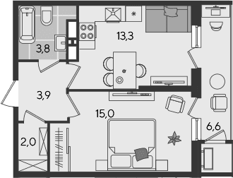 Продается 1-комн. квартира, 38 м²