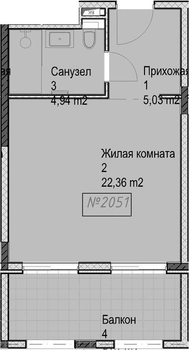 Продается 1-комн. квартира, 32.33 м²
