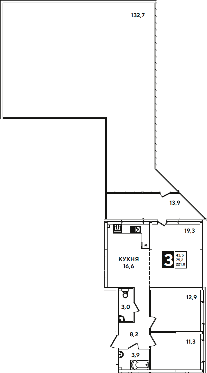 Продается 3-комн. квартира, 75.2 м²