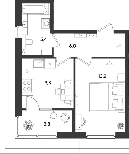 Продается 1-комн. квартира, 33.9 м²
