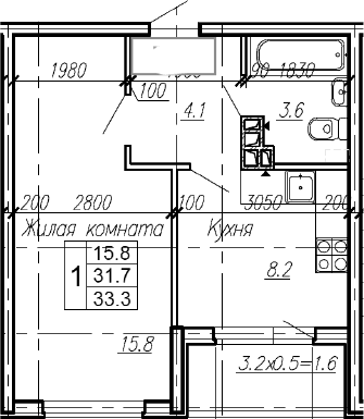 Продается 1-комн. квартира, 31.7 м²