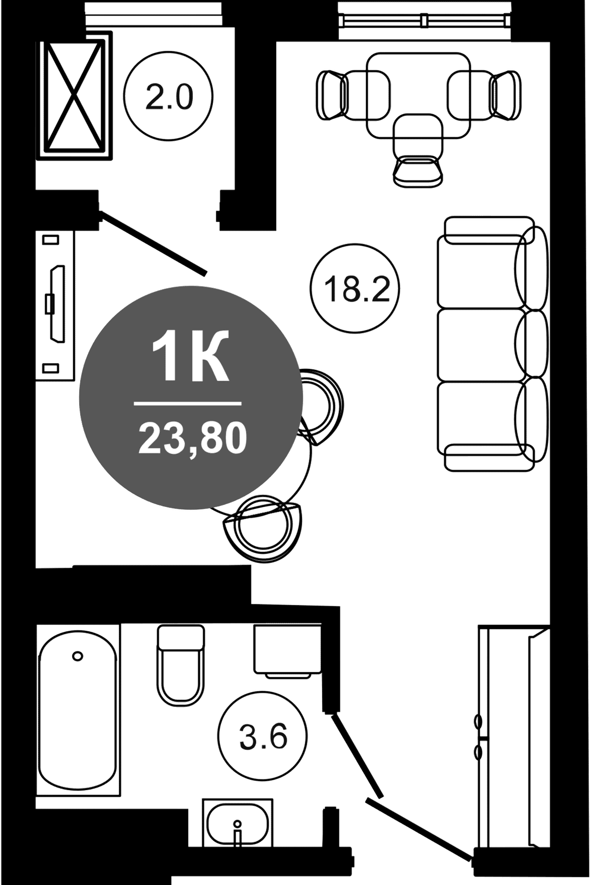 Продается 1-комн. квартира, 21.8 м²