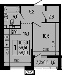 Продается 1-комн. квартира, 36.5 м²