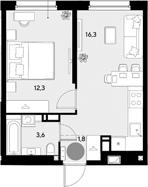 Продается 1-комн. квартира, 34 м²
