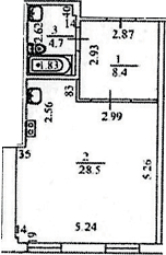 Продается 1-комн. квартира, 41.6 м²