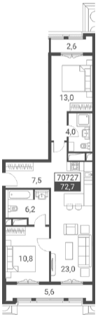 Продается 1-комн. квартира, 64.5 м²
