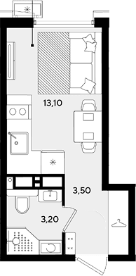 Продается 1-комн. квартира, 19.8 м²