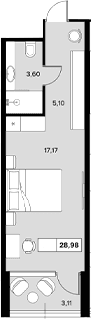 Продается 1-комн. квартира, 25.87 м²