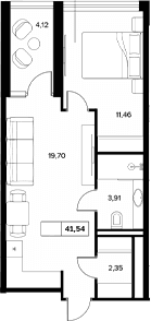 Продается 1-комн. квартира, 37.42 м²
