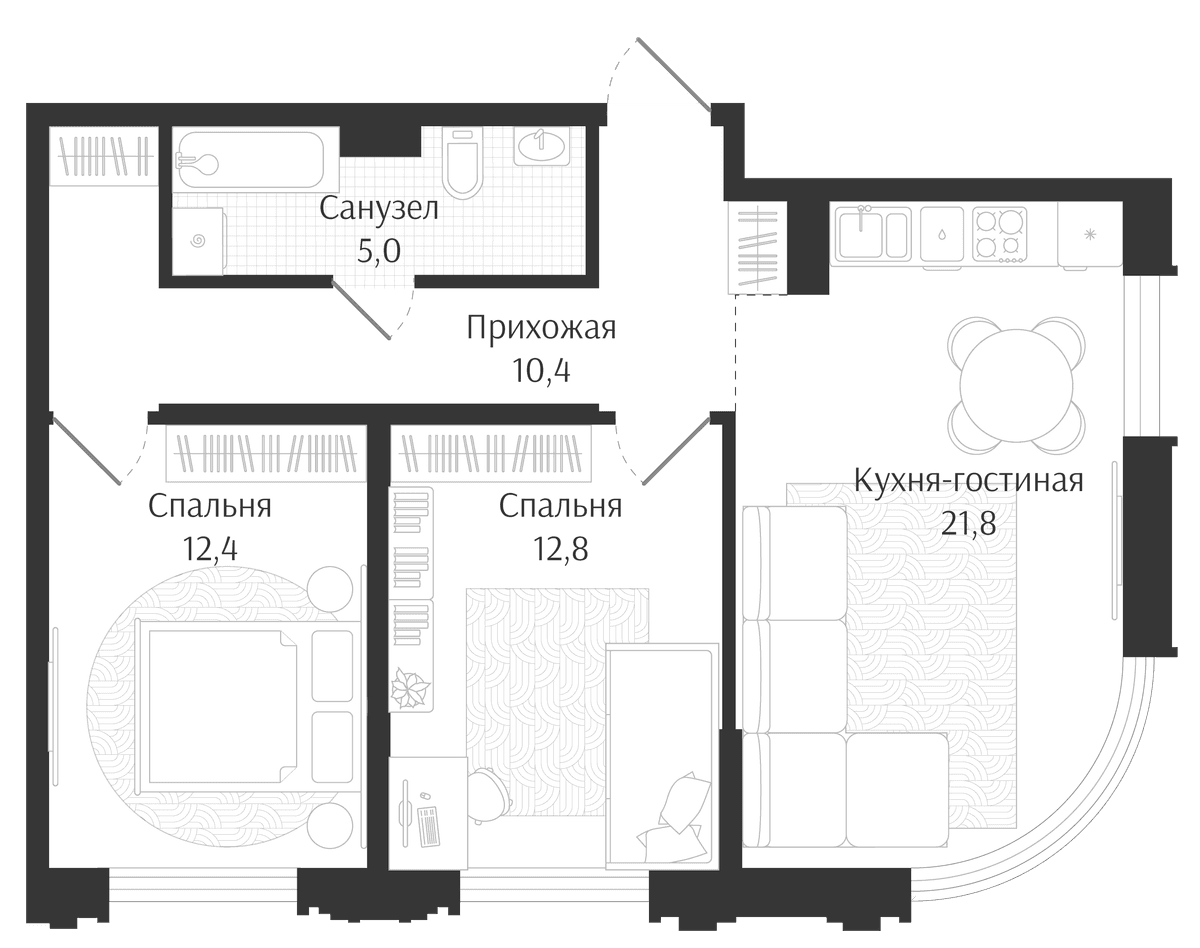 Продается 3-комн. квартира, 62.4 м²