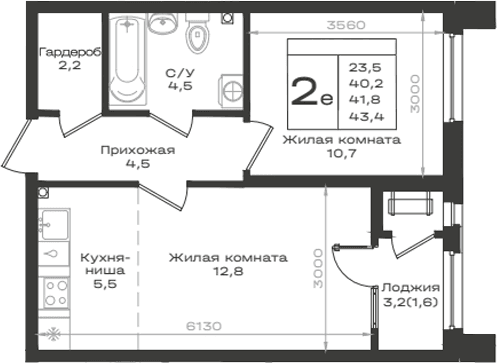 Продается 2-комн. квартира, 40.2 м²