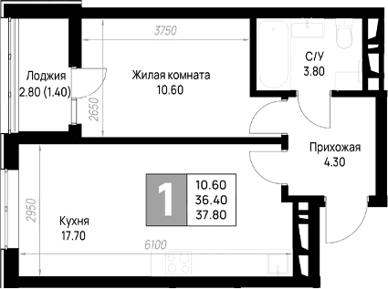 Продается 1-комн. квартира, 36.4 м²