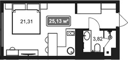 Продается 1-комн. квартира, 25.13 м²