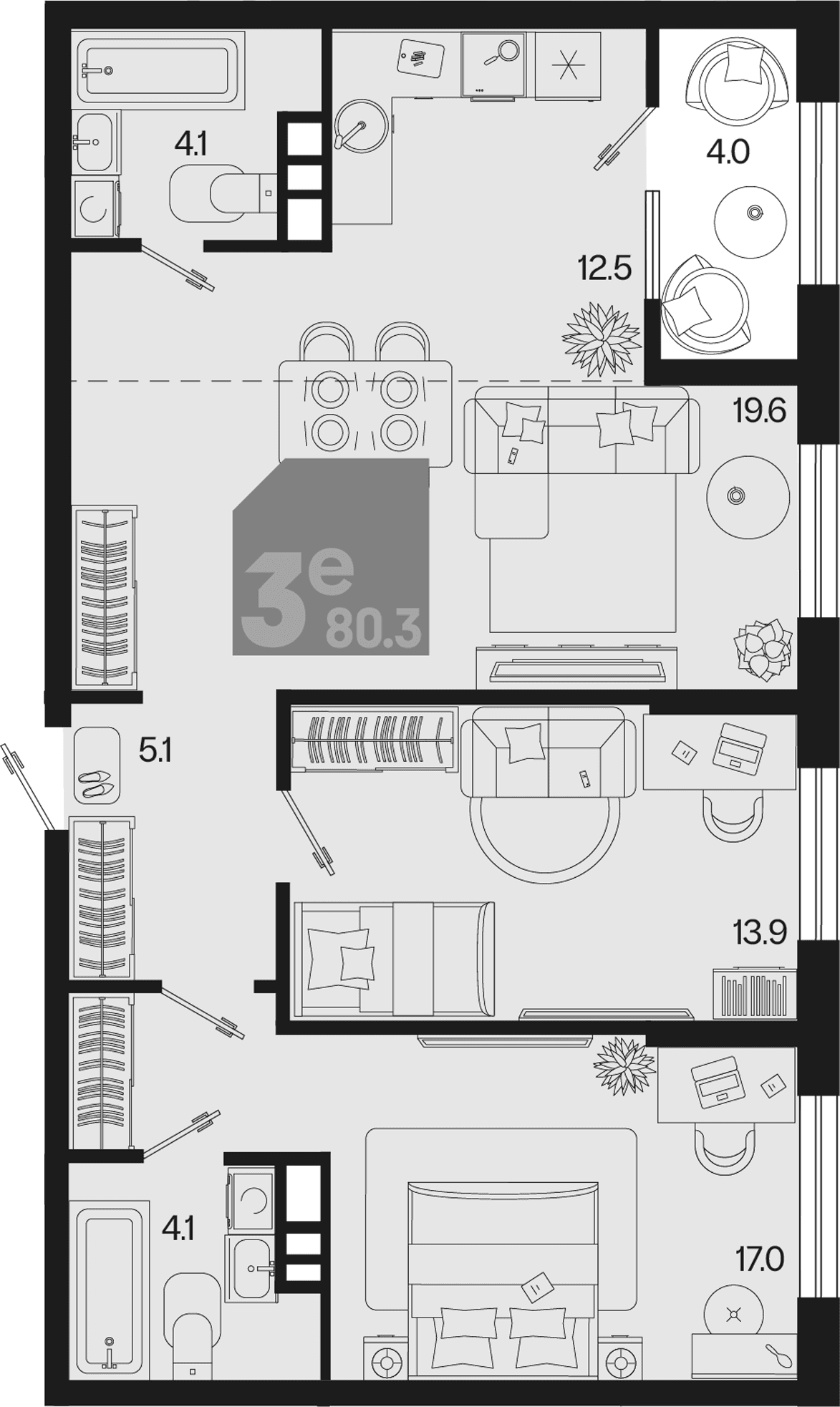 Продается 3-комн. квартира, 76.3 м²