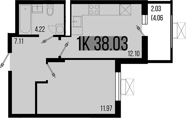 Продается 1-комн. квартира, 36 м²