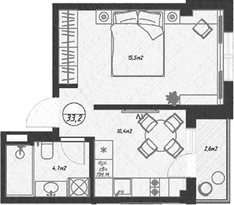 Продается 1-комн. квартира, 30.6 м²