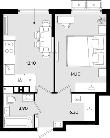 Продается 1-комн. квартира, 37.4 м²