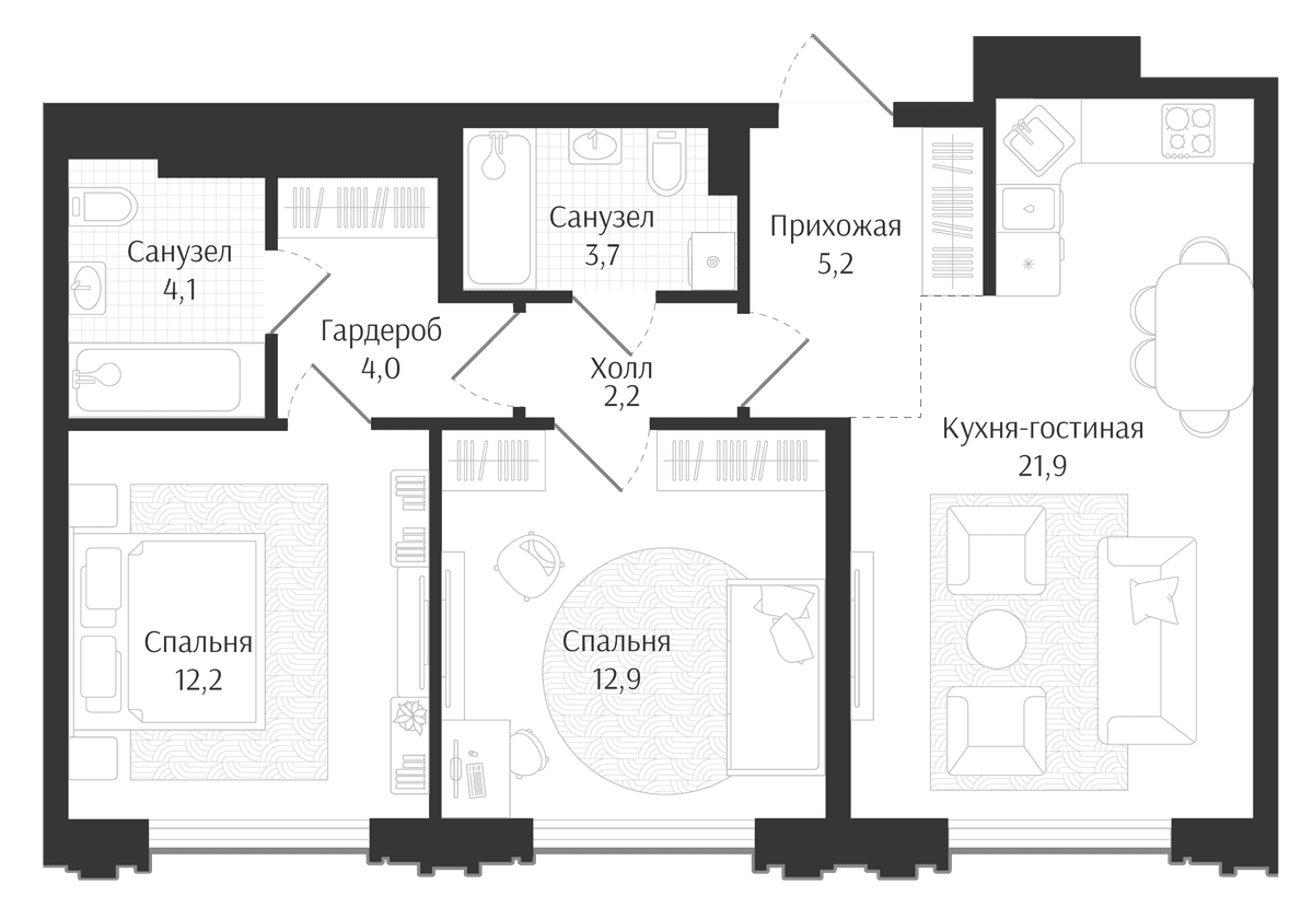 Продается 3-комн. квартира, 66.2 м²