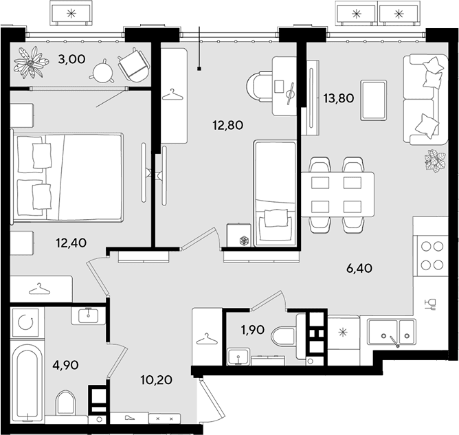 Продается 3-комн. квартира, 62.4 м²