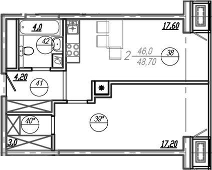 Продается 2-комн. квартира, 47 м²