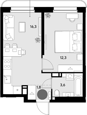 Продается 2-комн. квартира, 34 м²
