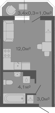 Продается 1-комн. квартира, 19.1 м²