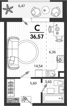Продается 1-комн. квартира, 30.1 м²