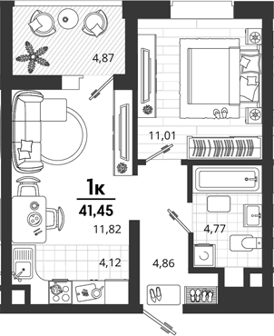 Продается 1-комн. квартира, 36.58 м²