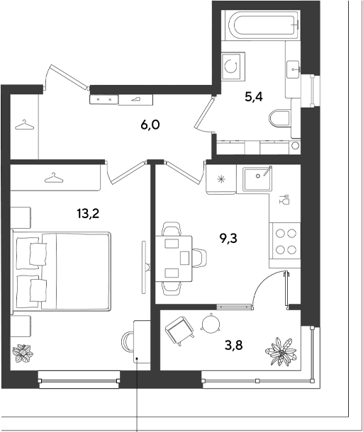 Продается 1-комн. квартира, 33.9 м²