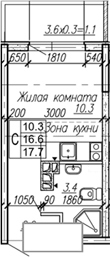 Продается 1-комн. квартира, 16.6 м²