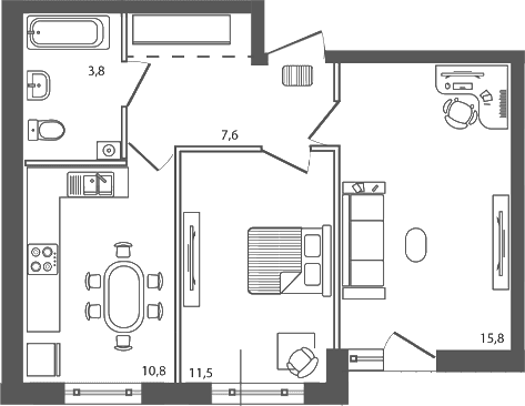 Продается 2-комн. квартира, 49.5 м²