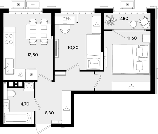 Продается 2-комн. квартира, 47.7 м²