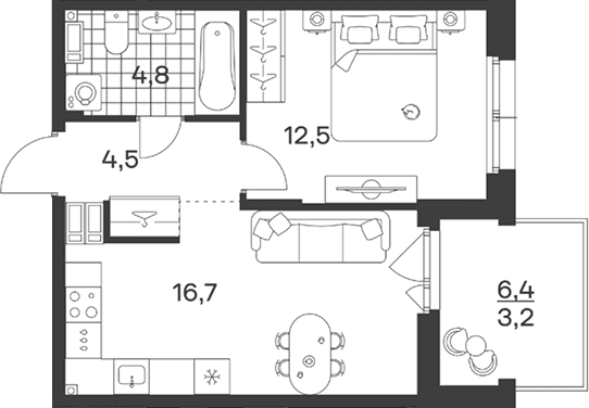 Продается 2-комн. квартира, 38.5 м²