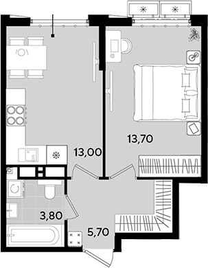 Продается 1-комн. квартира, 36.2 м²